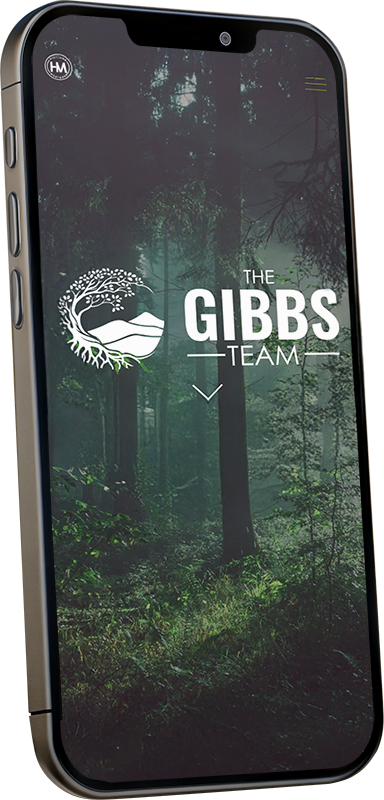 The Gibbs Team website on a phone