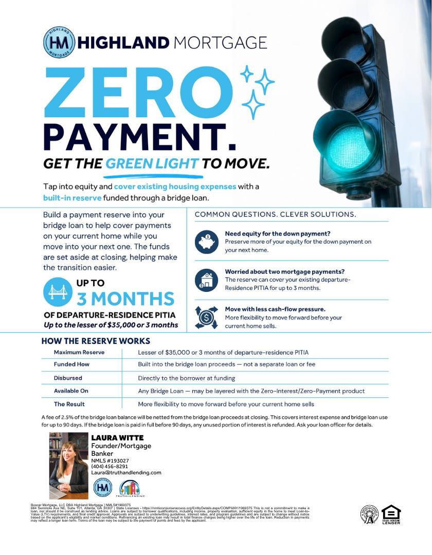 Bridge Loan Zero Payment Flyer