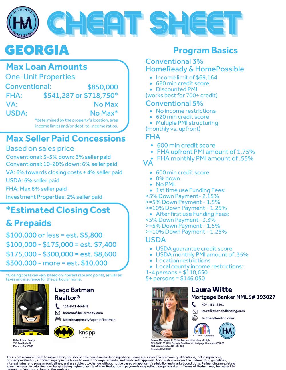 Georgia Cheat Sheet