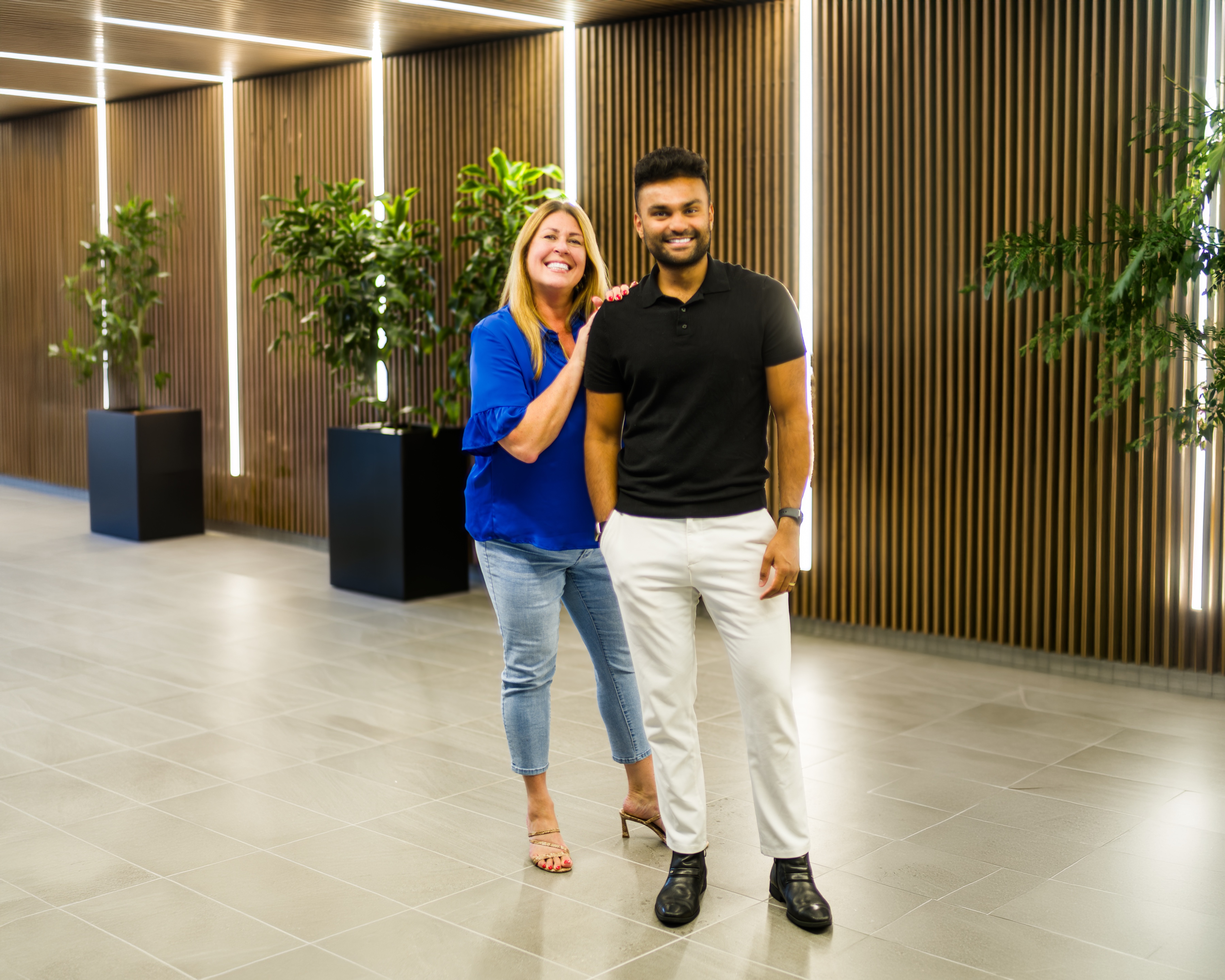 Michelle Mueller and Krishen Shah in the Keller Williams Metro Atlanta office